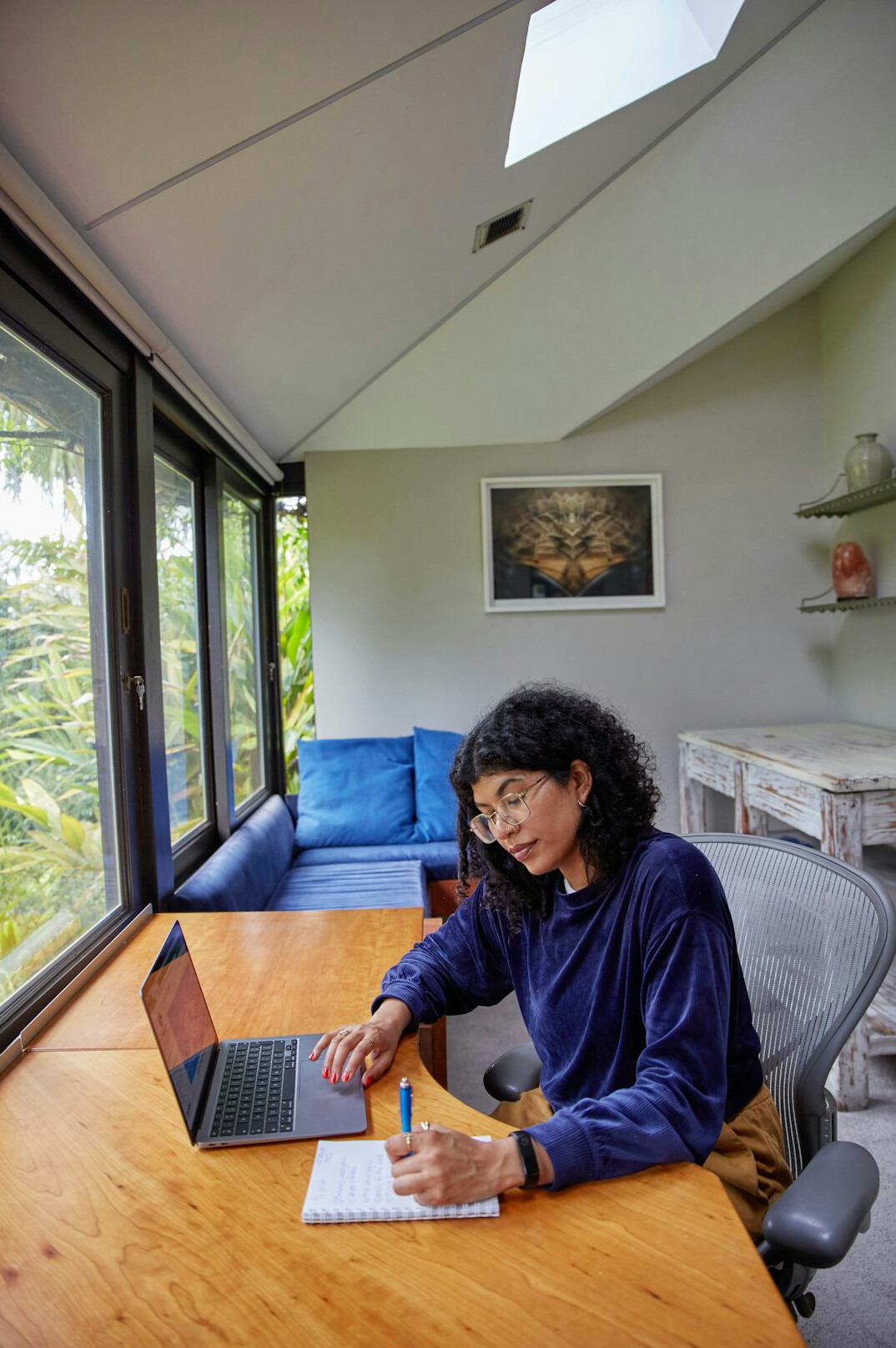 young writer at desk