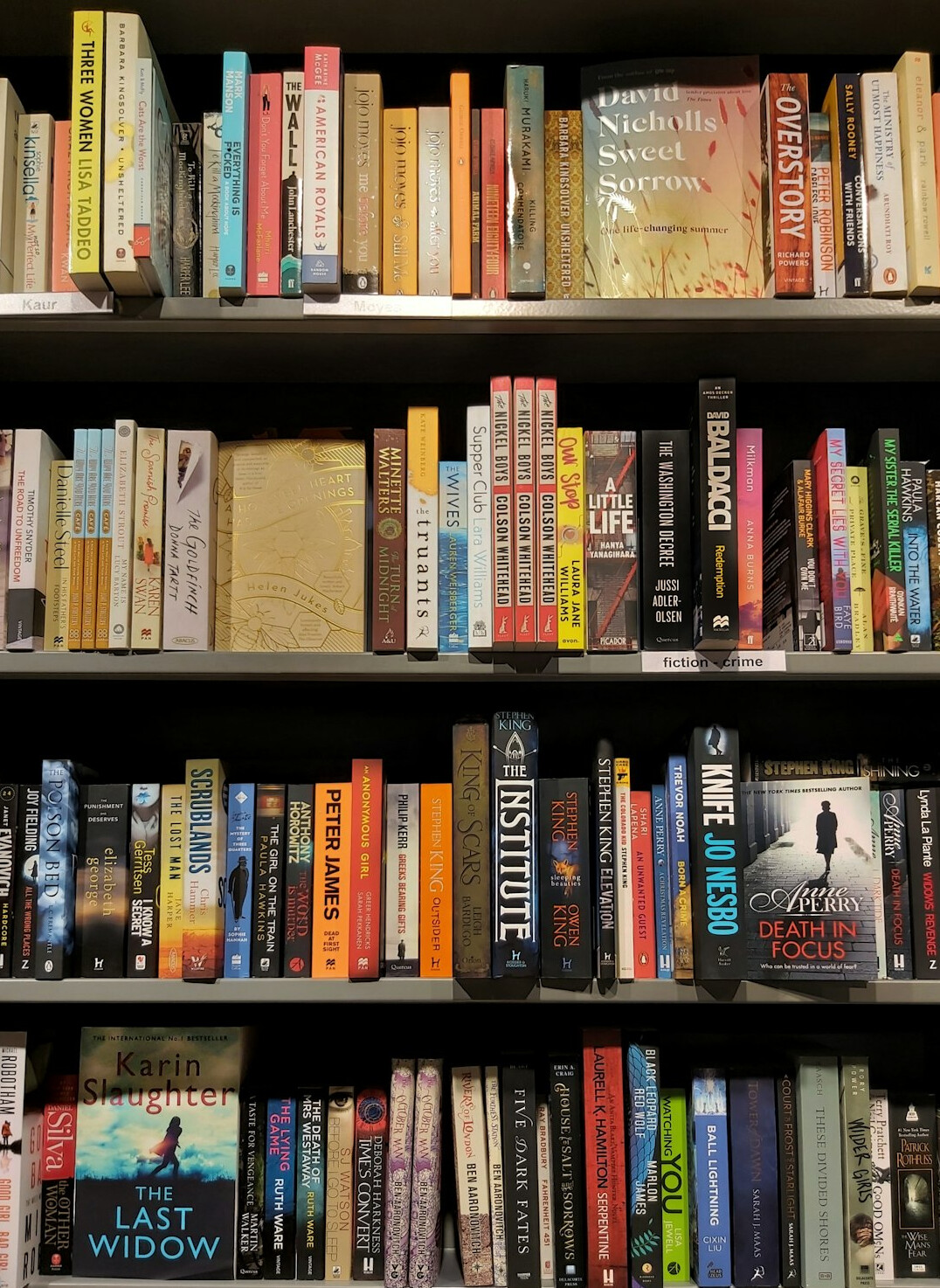 detective books on shelf